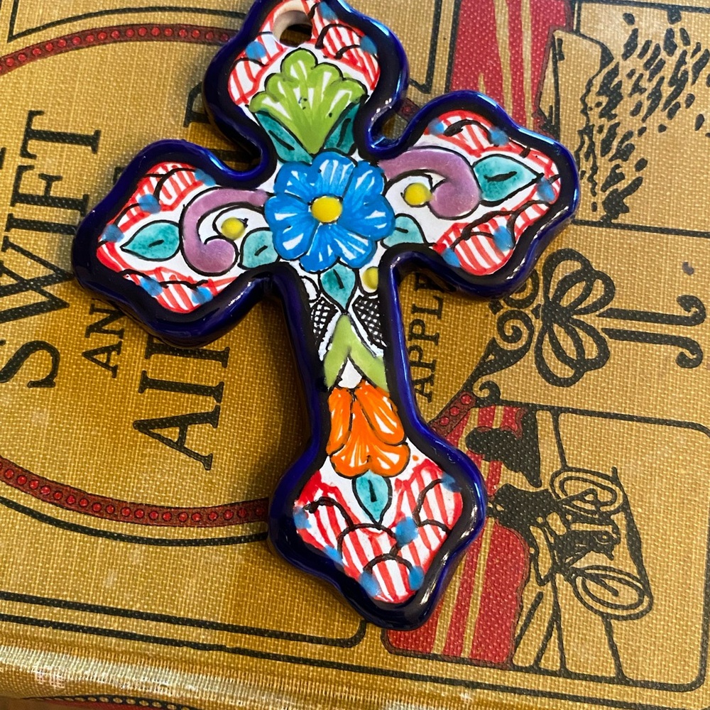 Cross Vintage Hand Painted Mexico EUC